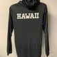 EVERY DAY ALOHA BLACK DRI FIT HOODIE  ( HAWAII on back)