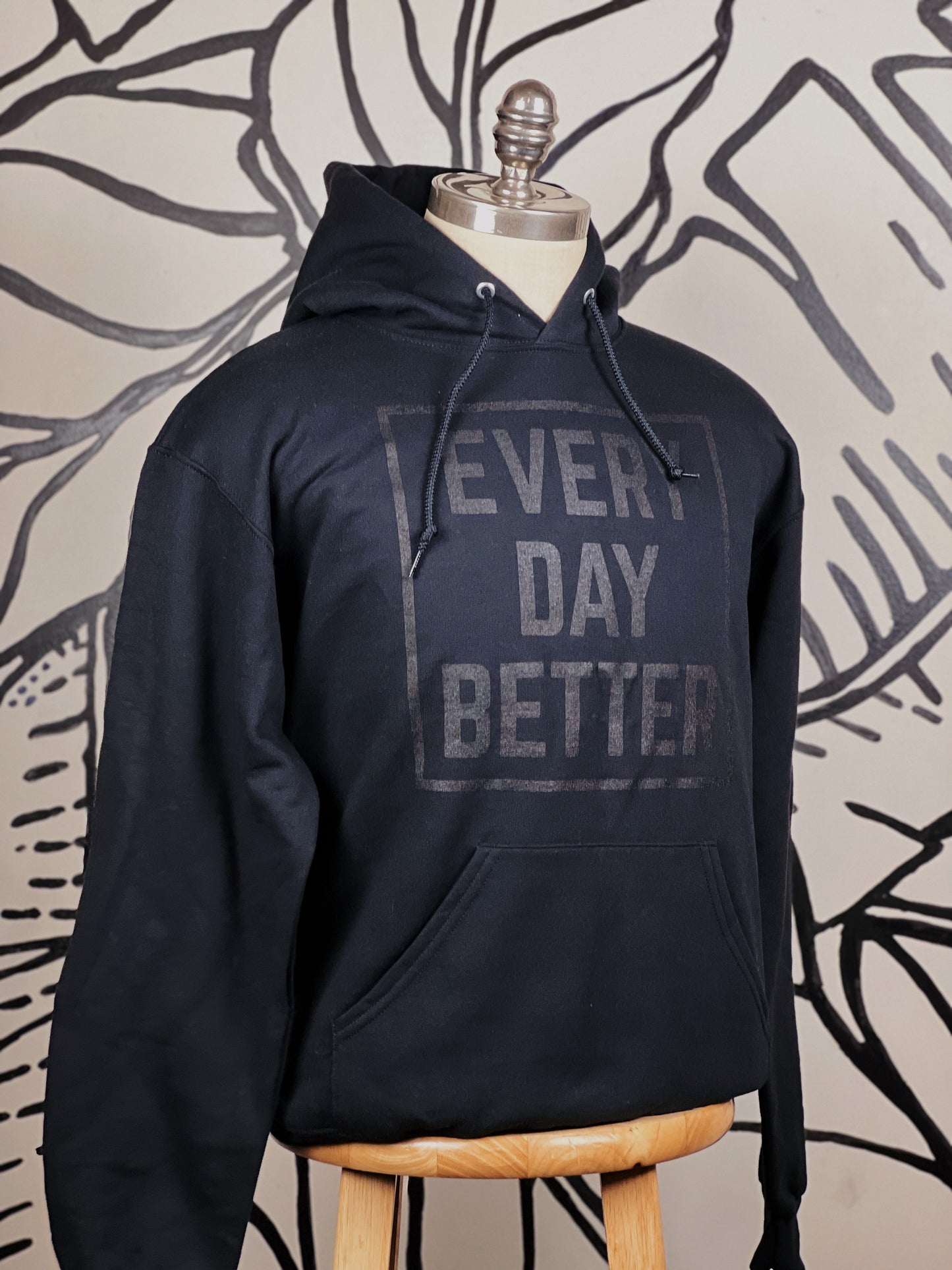 BLK on BLK Every Day Better Box Logo Hoodie