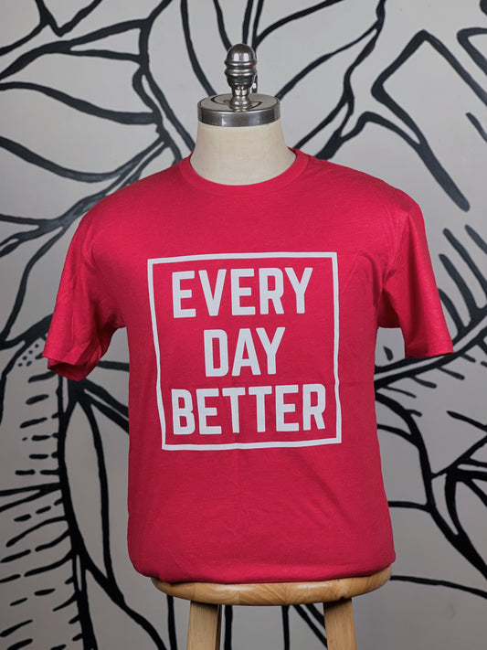 Red w/ White Every Day BETTER Box Logo Tee